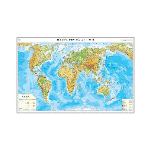 Harta fizica a lumii 1400x1000mm (GHL2F-INT-L)
