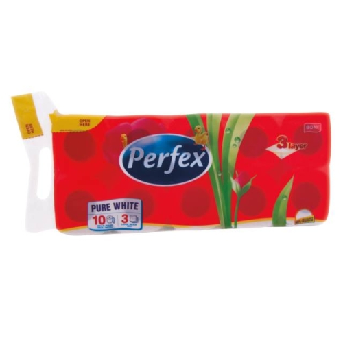 Hartie igienica , 100% celuloza, 10 role, 3 straturi, Perfex
