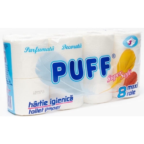 Hartie igienica Super Soft 8 role 3 straturi, Puff 