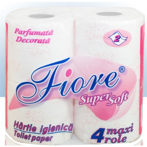 Hartie igienica Super Soft 4 maxi role 2 straturi, Fiore