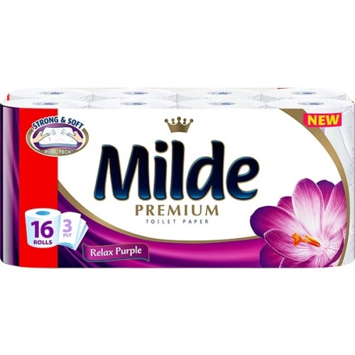 Hartie igienica 3 straturi, 16 role, Milde Relax Purple