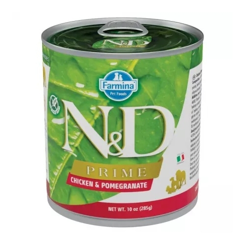 Hrana umeda cu pui si rodie pentru catei, 285 g, N&D Prime