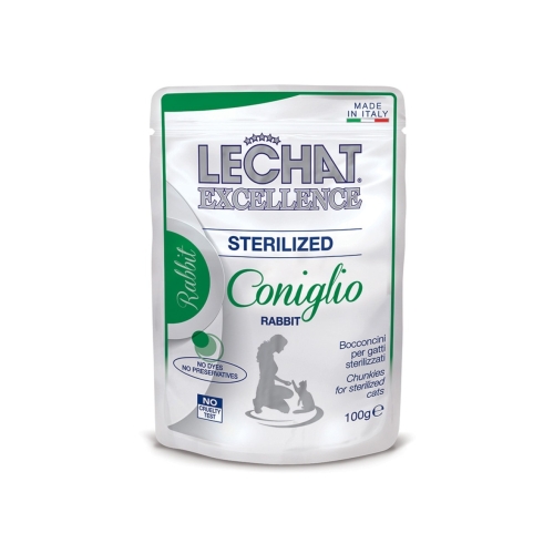 Monge Hrana Umeda Pentru Pisici, LeChat Excellence Steril, Cu Iepure, 100 g