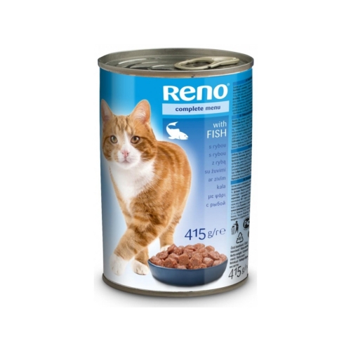 Reno Hrana Umeda Pentru Pisici, Reno Adult, Cu Peste, 415 g
