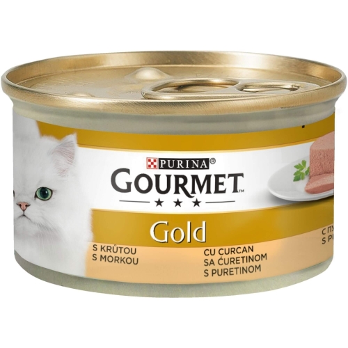 Hrana umeda pentru pisici, Mousse cu Curcan, conserva 85 g, Purina Gourmet Gold