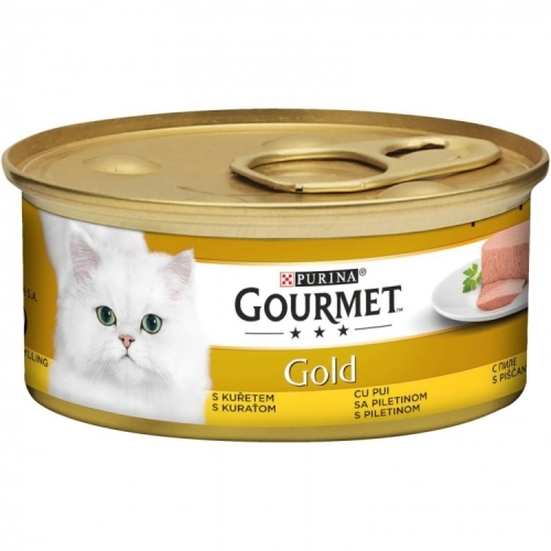Hrana umeda pentru pisici, Mousse cu Pui, conserva 85 g, Purina Gourmet Gold