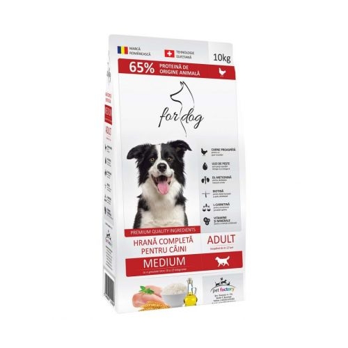 Hrana uscata pentru caini adult de talie medie, 10 kg, For Dog