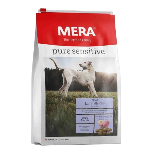 Hrana uscata Caini Adult, Miel si Orez, 4 kg, Mera Pure sensitive