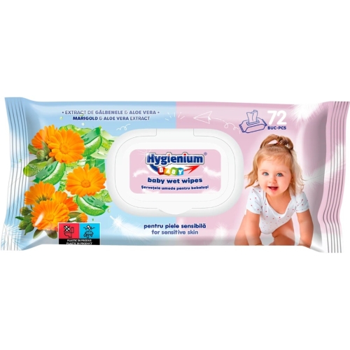 Servetele Umede cu Extract de Galbenele si Aloe Vera, 72 buc, Hygienium Baby