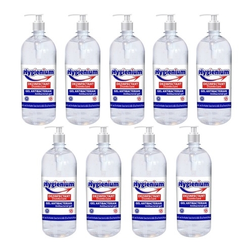 Pachet Hygienium Virucid Gel dezinfectant maini 1000 ml, avizat Ministerul Sanatatii, 9 buc