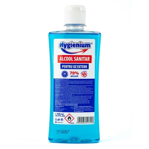 Hygienium Spirt/Alcool sanitar 70% 500 ml, avizat Ministerul Sanatatii