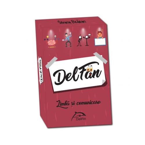 DelFan-Limba si comunicare. Joc cu 64 de cartonase ce contine 4 arii super distractive: Cultura generala, mima, descriere verbala si desen - Silvana Bicazan, editura Delfin