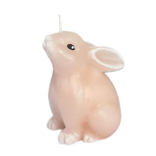 Lumânare în formă de iepure din parafină – parfumat Roz 110mm 