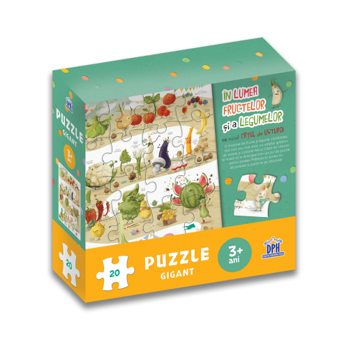 In lumea fructelor si a legumelor cu micul catel de usturoi. Puzzle gigant - Lavinia Trifan