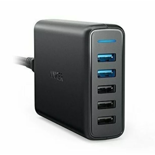 Incarcator de retea Anker PowerPort+ 5 Qualcomm Quick Charge 3.0 63W 5 porturi USB PowerIQ Negru