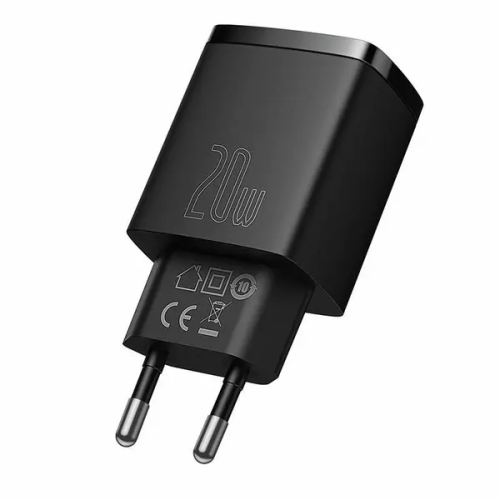 Incarcator retea Baseus Compact, Quick Charger, 20W, USB-C, USB, PD 3.0, negru