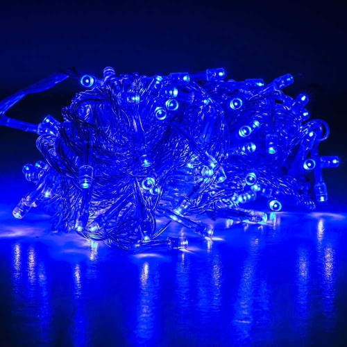 Instalatie Pom Craciun, 100 Becuri Xenon, 8 m, Albastra