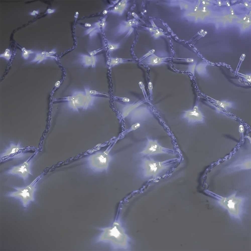 Instalatie Tip Ploaie, 140 Becuri, 0.5 m x 2 m, Alba