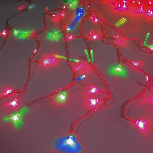 Instalatie Tip Ploaie, 140 Becuri, 0.5 m x 2 m, Multicolora