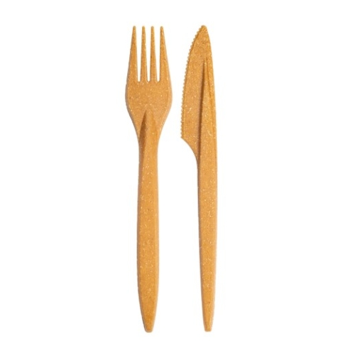 Set 100 x 2 tacamuri reutilizabile format din furculita/cutit+servetel