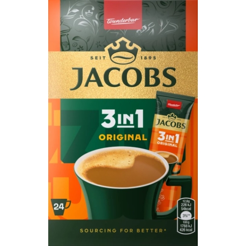 Cafea instant, Jacobs 3in1 Original, 24 plicuri
