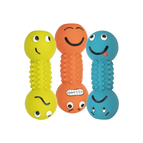 Trixie Jucarie Pentru Caini, Gantera Smiley, Latex, Cu Sunet, 19 cm, Diverse Culori, 35251