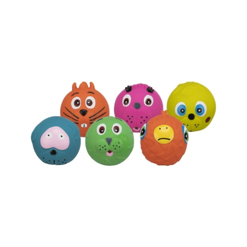 Trixie Jucarie Pentru Caini, Minge Chip Animal, Latex, Cu Sunet, 6 cm, Diverse Culori, 3504