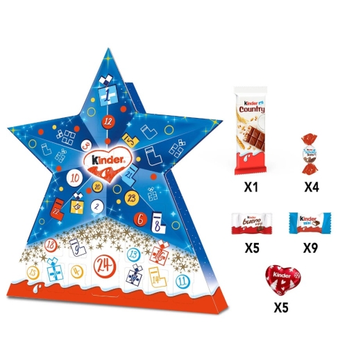 Calendar advent star, 149 g Kinder