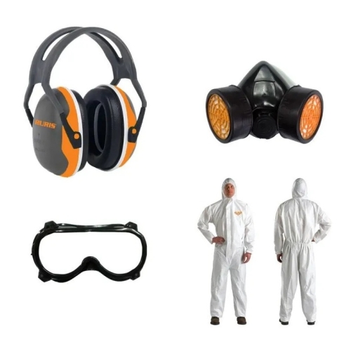 Kit Echipament De Lucru Atomizor{Casca, Salopeta, Ochelari, Masca}