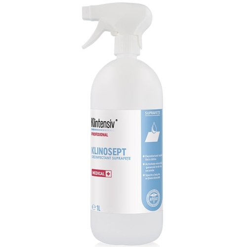 Klinosept Virucid Dezinfectant suprafete pe baza de alcool 1L, avizat Ministerul Sanatatii. Produs pentru baie si bucatarie