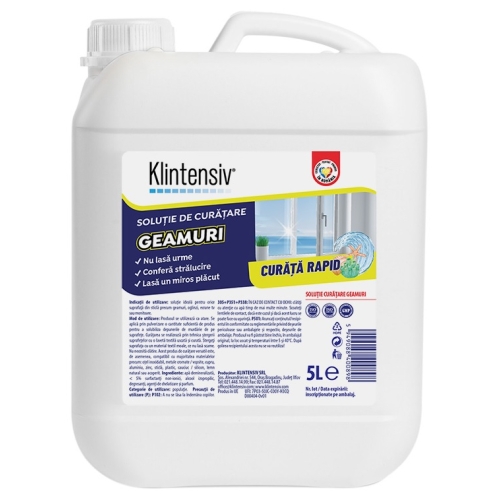 Solutie de curatat geamuri 5L , Klintensiv. Produs recomandat pentru igienizarea suprafetelor