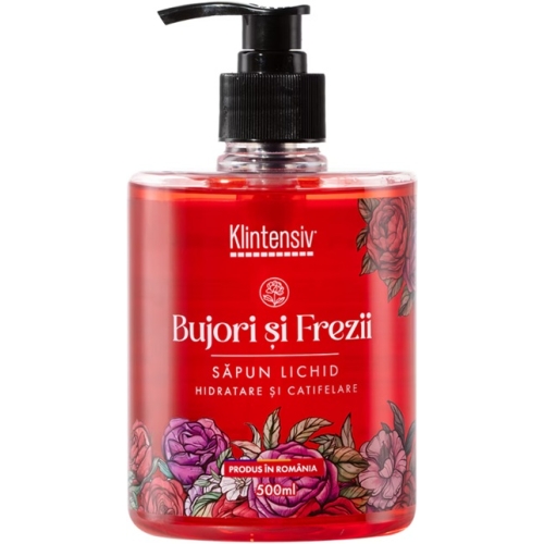Sapun lichid pentru maini cu aroma de Bujori si Frezii, 500 ml, Klintensiv