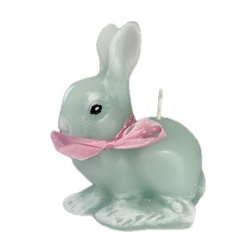 Lumânare în formă de iepure din parafină cu fundiță – parfumat Turquoise 140mm