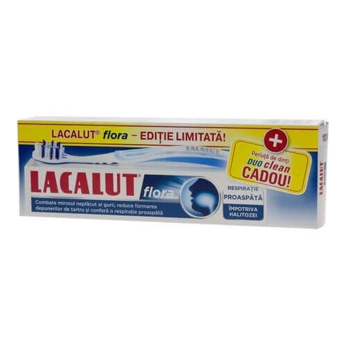 Lacalut Pasta de dinti Flora + periuta de dinti gratis 75ml
