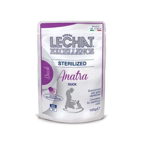 Monge Hrana Umeda Pentru Pisici, LeChat Excellence Steril, Cu Rata, 100 g