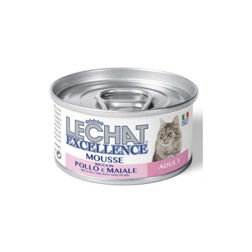 Monge Hrana Umeda Pentru Pisici, LeChat Excellence Adult, Mousse Cu Pui/Porc, 85 g