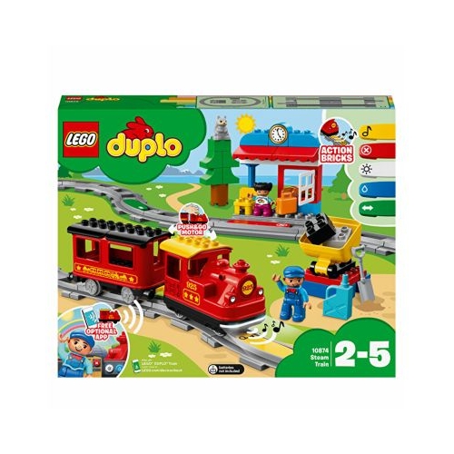 LEGO DUPLO Tren cu aburi 10874, 59 piese