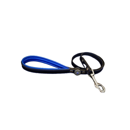 Bestia Lesa Bijou, Piele Naturala, 110 cm/2 cm, Negru/Albastru