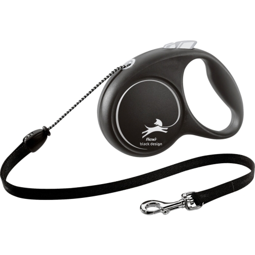 Flexi Lesa Black Design, Snur, M: 5 m/20 kg, Negru, 12261