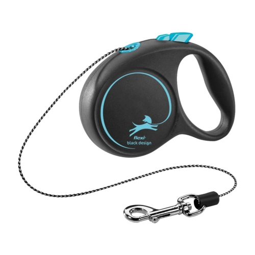Flexi Lesa Black Design, Snur, M: 5 m/20 kg, Albastru, 12262