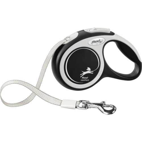 Flexi Lesa Comfort, Banda, S: 5 m/15 kg, Negru, 213401
