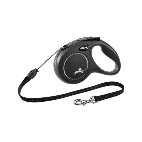 Flexi Lesa Classic, Snur, M: 8 m/20 kg, Negru, 11811
