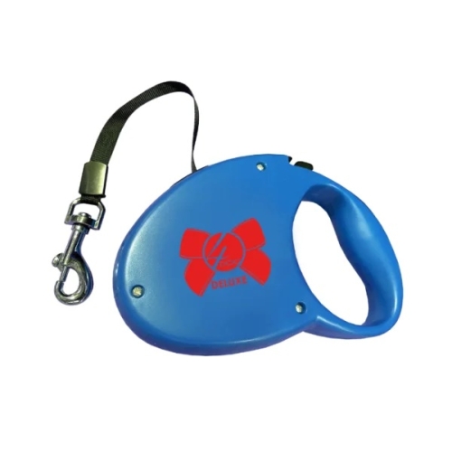 Lesa Retractabila caini talie medie 5 m albastra 4DOG DELUXE