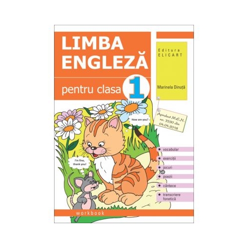 Limba engleza pentru clasa 1. Workbook - Marinela Dinuta, Elena-Adela Georgescu, Elicart, Auxiliare Limba Engleza Clasa 1