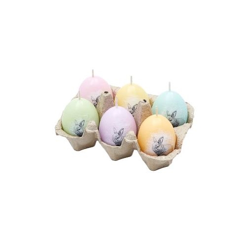 Set lumanari multicolore, forma ou- iepure