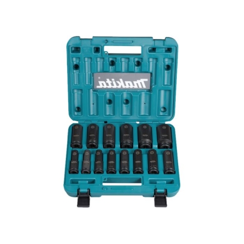 Makita E-16586 Set 14 tubulare adanci impact Black 1/2, 10-32mm