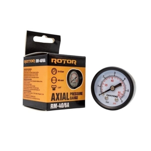 Manometru Axial Apa ROTOR RM-40/6A, 0-6 bari, 40mm, conexiune 1/4