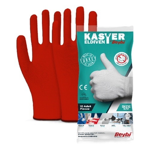 Set manusi reutilizabile igienice, rosii Beybi, 10 bucati,5 perechi