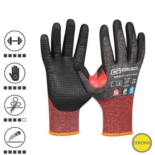 Manusi de protectie Master Cut F Plus, protectie impotriva taierii, acoperire cu spuma de nitril, finisaj nisipos, uz profesional, marimea 10/XL, Gebol 709422_10
