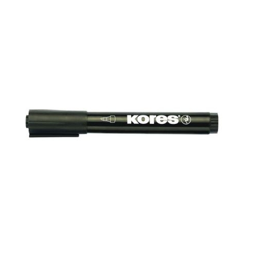 Marker permanent Kores, varf rotund cu linie de scriere: 3-5mm culoare negru (KS000303)